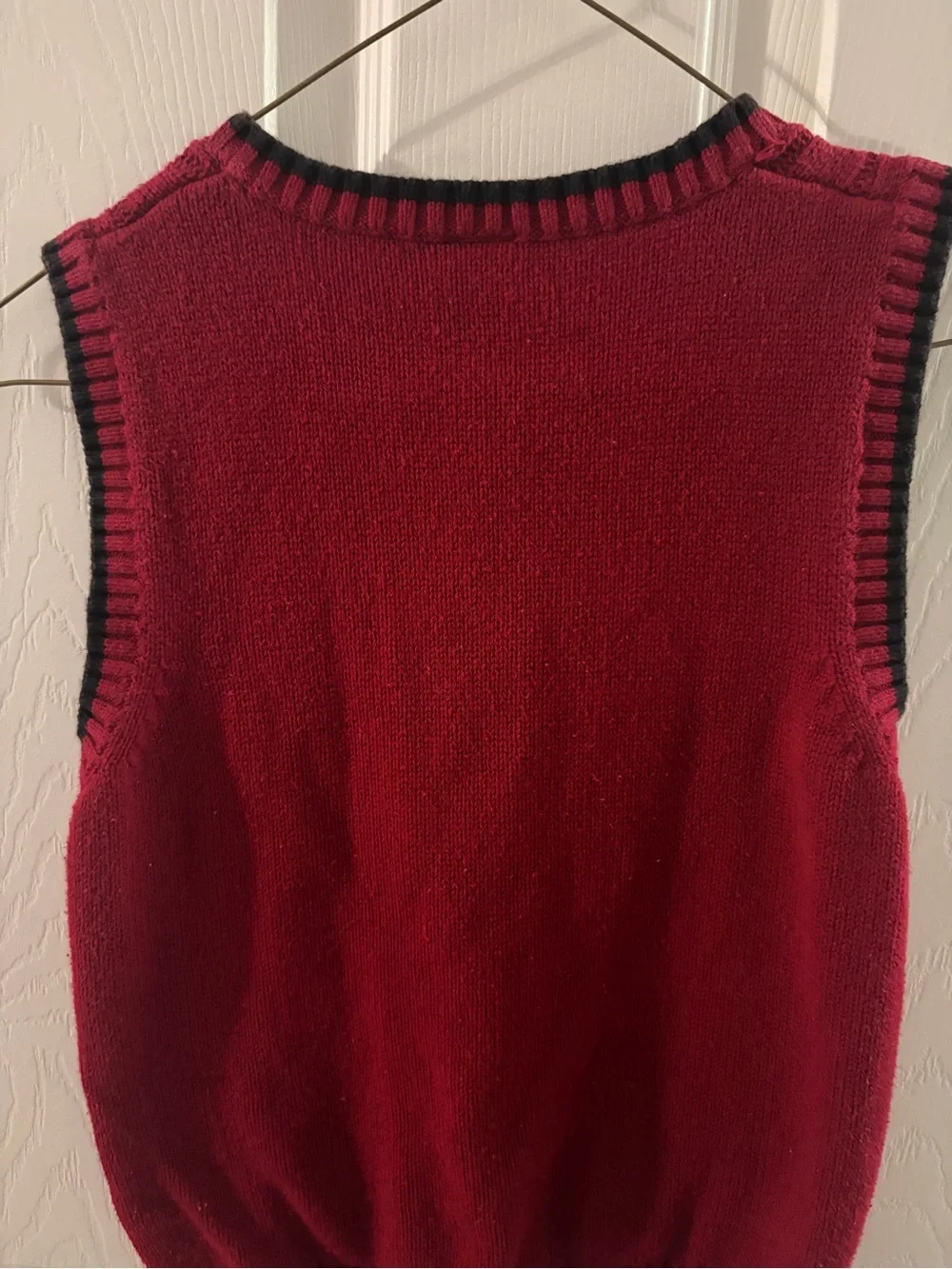 Gymboree Red Cable-Knit Sweater Vest with Black Trim